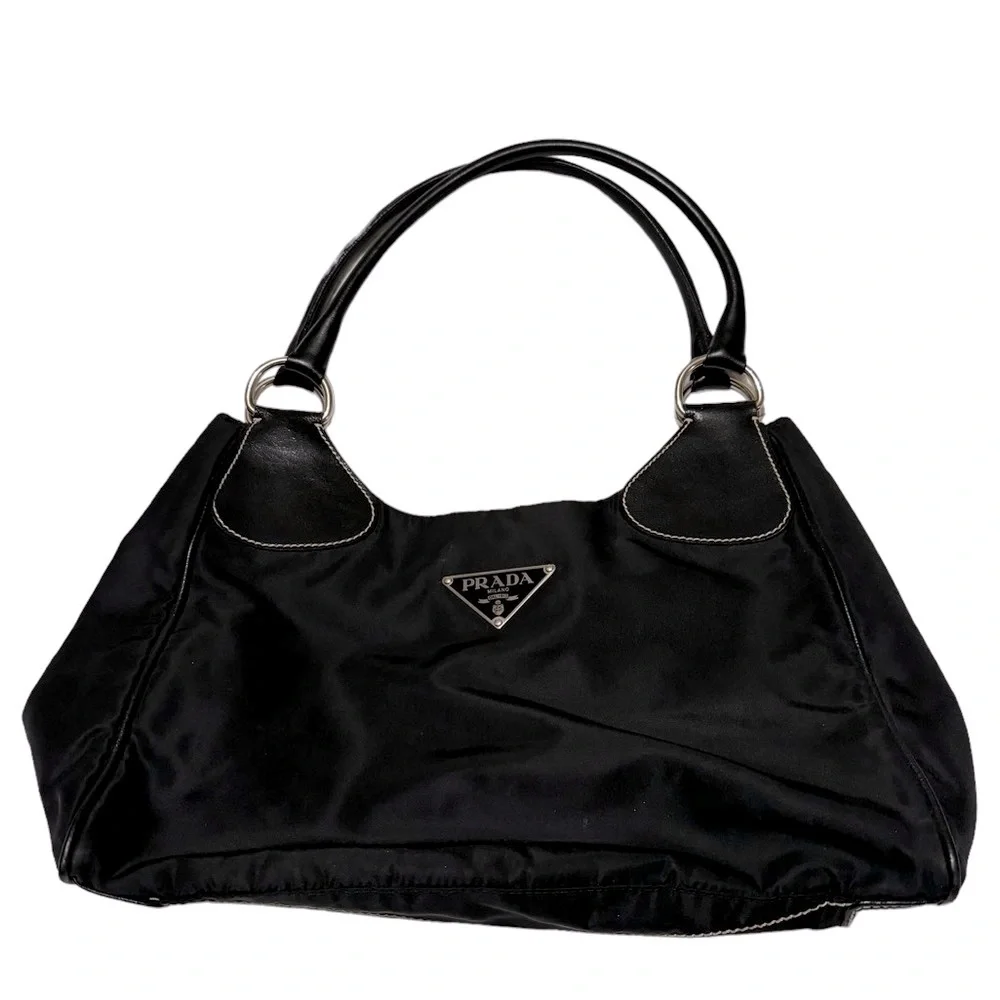 Vintage Prada Nylon Small Handbag. Black. GUC